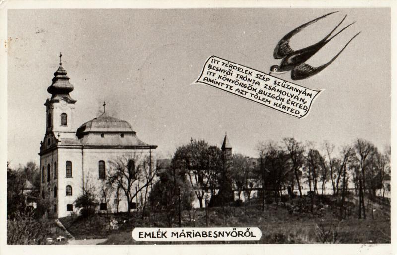 Hungary Emlek Mariabesnyo 1958 photo postcard