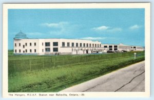 BELLEVILLE, Ontario Canada ~ R.C.A.F. Air Force Station HANGARS c1940s  Postcard