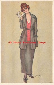 Set of 6 Postcards, Dinaf, URS No 452,Women Wearing Fancy Art Deco Fashion Dress