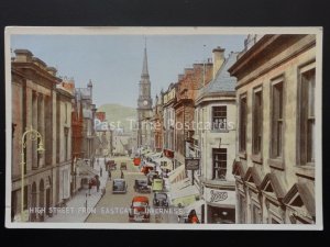 Inverness HIGH STREET from EASTGATE c1939 Postcard by Valentine A9183