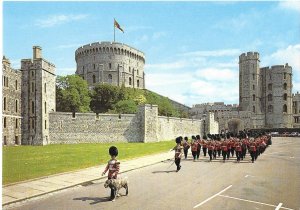 Windsor Castle Berkshire England UK Irish Guards Band Wolfhound in Front