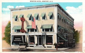 Vintage Postcard Front Winston Hotel Building Newport New Hampshire Structure NH