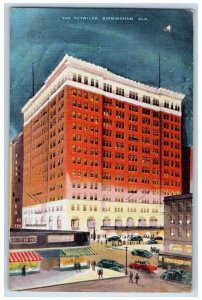 c1940 The Tutwiler Birmingham Exterior Building Street Night Alabama AL Postcard