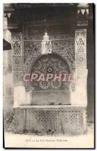 Old Postcard Fez Beautiful Fountain Nedjarine