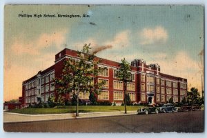 Birmingham Alabama Postcard Phillips High School Building Exterior c1940 Vintage