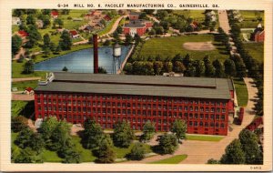 Linen Postcard Mill No. 6 Pacolet Manufacturing Co Gainesville, Georgia~1920