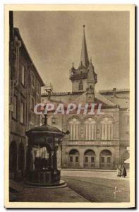 Old Postcard Obernai Six Buckets and Wells City Hall
