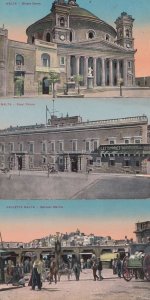 Malta The Royal Palace Musta Doma Mercato Marina Markets 3x Old Postcard s