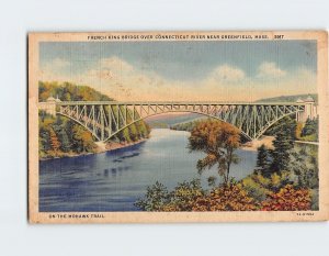 Postcard French King Bridge Over Connecticut River, Massachusetts