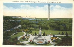 Sherman Statue and Washington Monument - Washington, DC - WB