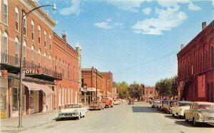 Paulding Ohio 1950s Postcard Williams Street Looking North Cars Hotel 