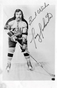 Hockey Player Joey Johnston Autograph California Golden Seals 1974 Vintage Photo