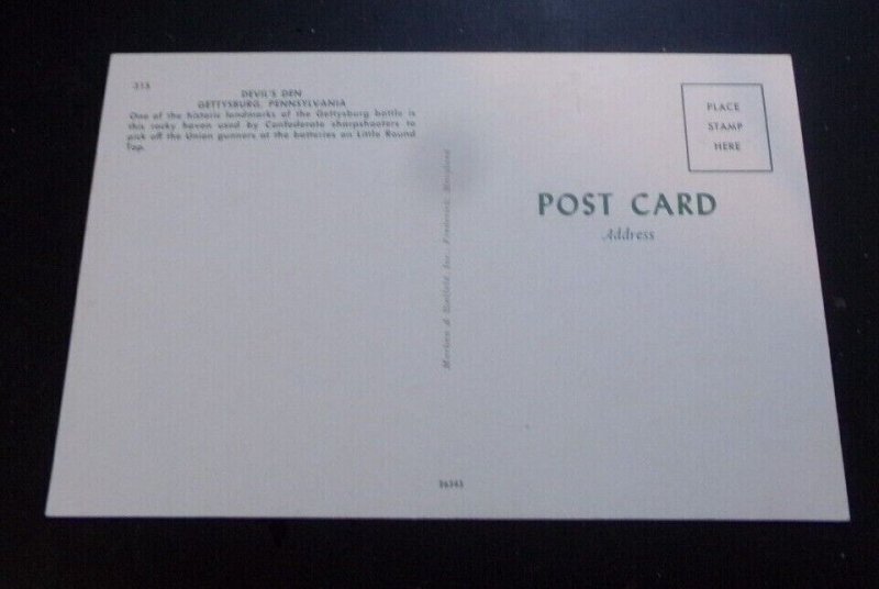 UNUSED POSTCARD - DEVIL'S DEN, GETTYSBURG, PA.