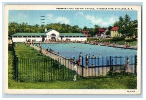 1940 Swimming Pool And Bath House Thornden Park Syracuse New York NY Postcard