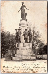 1904 Ohio's Jewels Columbus Memorial Monument Antique Posted Postcard