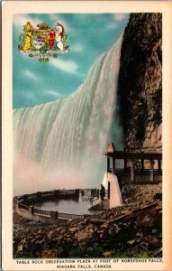 Vtg Niagara Falls Canada Table Rock Observation Plaza Horsehoe Falls Postcard