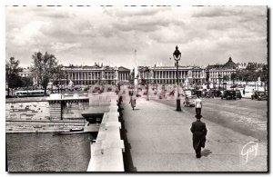 Old Postcard Paris and Wonders The bridge and the Place de la Concorde in the...