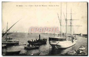 Old Postcard Boat This Sete The Gabes School foams port Entree