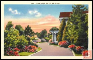 A Southern Estate at Sunset