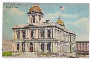 U.S. Customs House Portland Maine 1947 Linen