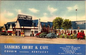 Corbin, KY Kentucky  SANDERS COURT & CAFE  Motel~Original KFC  Roadside Postcard