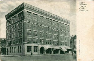 PC CPA FREEMASONRY, MASONIC TEMPLE, CEDAR RAPIDS IA, Vintage Postcard (b13888)