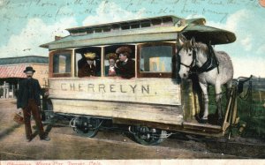 Vintage Postcard 1910's Cherrelyn Horse Car Denver Colorado The Colorado News