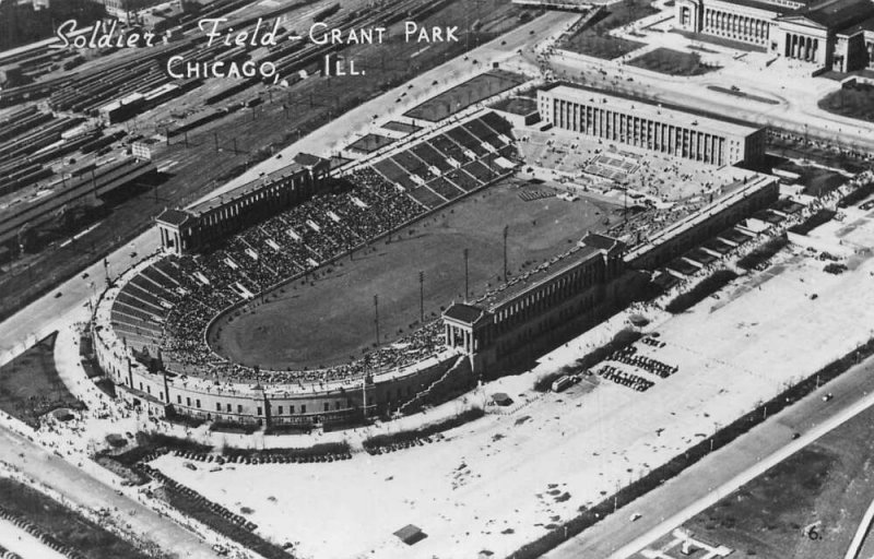Chicago Illinois Grant Park Soldiers Field Real Photo Postcard AA67764