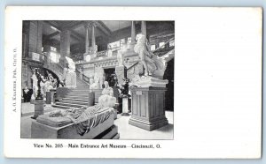 Cincinnati Ohio OH Postcard Main Entrance Art Museum Interior View 1900 Unposted
