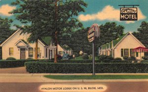 Biloxi Mississippi Avalon Motor Lodge Linen Vintage Postcard AA57279