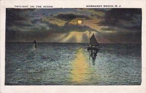 Twilight On the Ocean Normandy Beach New Jersey 1940