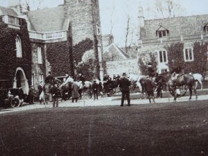 Northampton MAIDWELL HALL shows Meeting on Horse Back HUNTING? c1905 RP Postcard