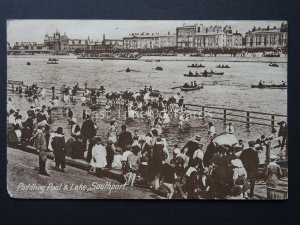 Lancashire Merseyside SOUTHPORT PADDLING POOL & LAKE c1918 Postcard by Philco