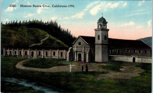 SANTA CRUZ, CA California   MISSION SANTA CRUZ (1791)  c1910s   Postcard