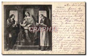 Old Postcard Paris Louvre Museum Lorenzo Credi The Virgin and Jesus child