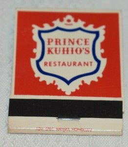 Prince Kuhio's Restaurant Hawaii 20 Strike Matchbook