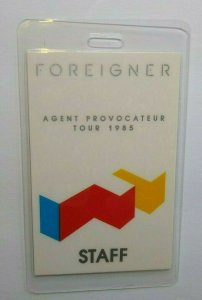 Foreigner Agent Provocateur Backstage Pass Original 1985 Rock Music Concert Tour