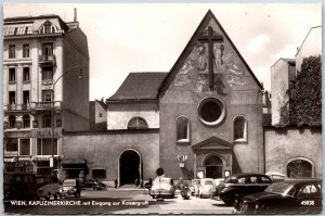 Wien Kapuzinerkirche Mit Eingang Zur Kaisergruft Real Photo RPPC Postcard