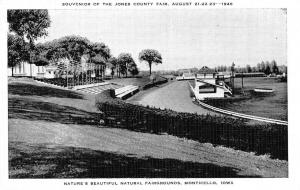 MONTICELLO, IA Iowa  JONES COUNTY FAIRGROUNDS  1946 Business Sponsored Postcard