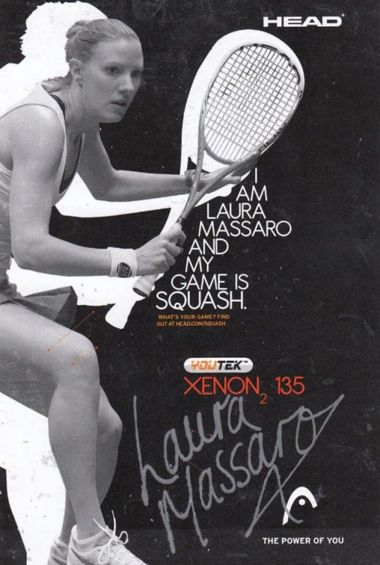 Laura Massaro Ladies Squash Champion Hand Signed Card Photo