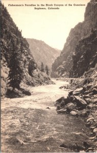 Postcard CO Sapinero Fisherman's Paradise Black Canyon Gunnison River 1940s V202