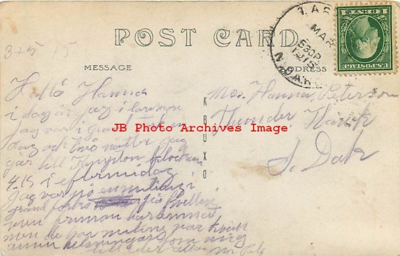 ND, Larimore, North Dakota, RPPC, Towner Avenue South, East Side, 1915 PM, Photo