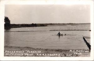 Lakefield ON Ontario Scotsman's Point MF Mathews Real Photo Postcard D66