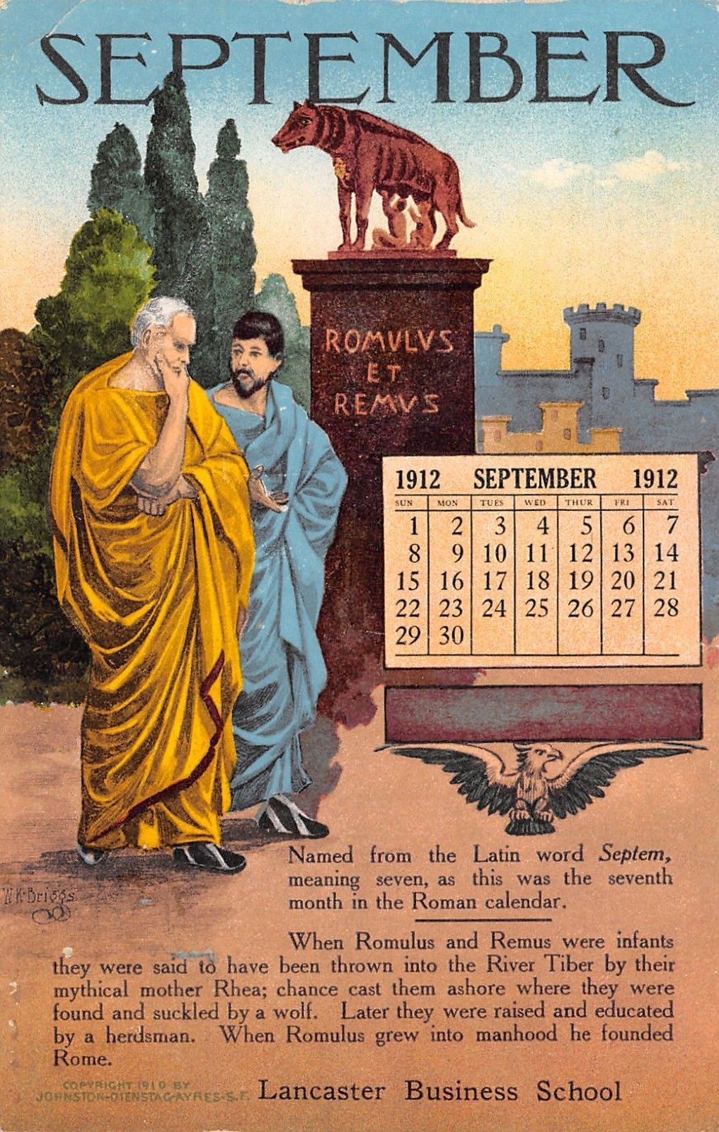 St Paul MNLancaster Business SchoolRomulus RemusSept 1912 Calendar