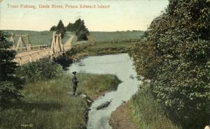 Trout Fishing on Dunk River - PEI - Prince Edward Island, Canada - pm 1910 - DB