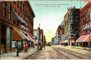 Calhoun Street North from Wayne, Fort Wayne IN Vintage Postcard W40