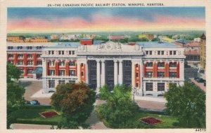 CPR Railway Station Winnipeg Manitoba Canada Postcard