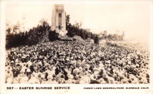 GLENDALE CALIFORNIA FOREST LAWN MEMORIAL PARK~EASTER SUNRISE~REAL PHOTO POSTCARD