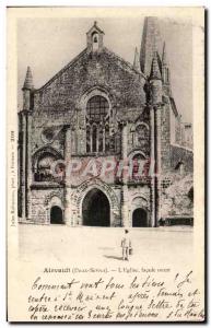 Old Postcard Airvault L & # 39Eglise West Facade