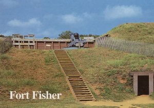 Shepherds Battery Gun at Fort Fisher Kure Beach NC USA Postcard